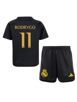 Billige Real Madrid Rodrygo Goes #11 Tredjedraktsett Barn 2023-24 Kortermet (+ Korte bukser)